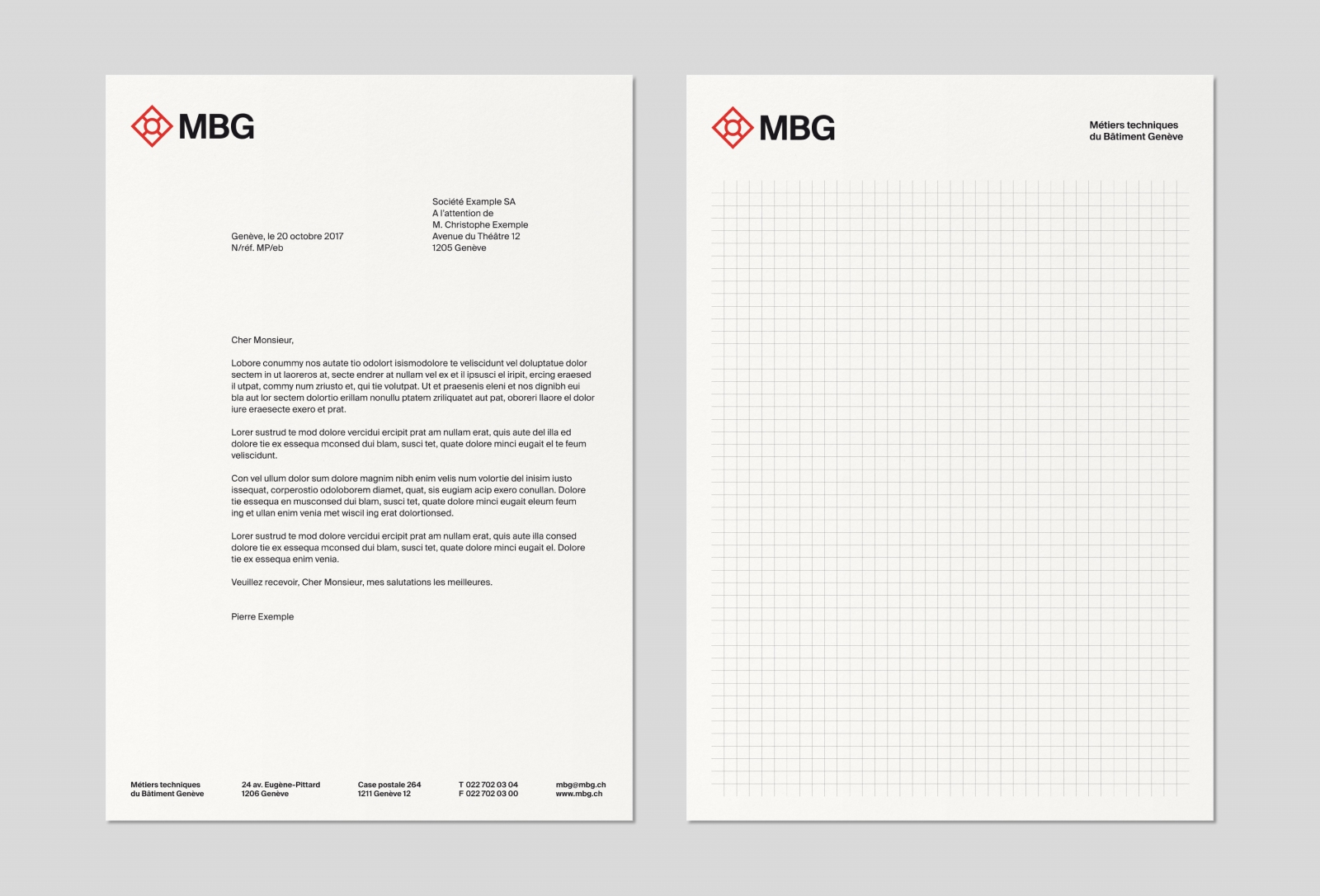 Métiers techniques du bâtiment Genève - Identité visuelle