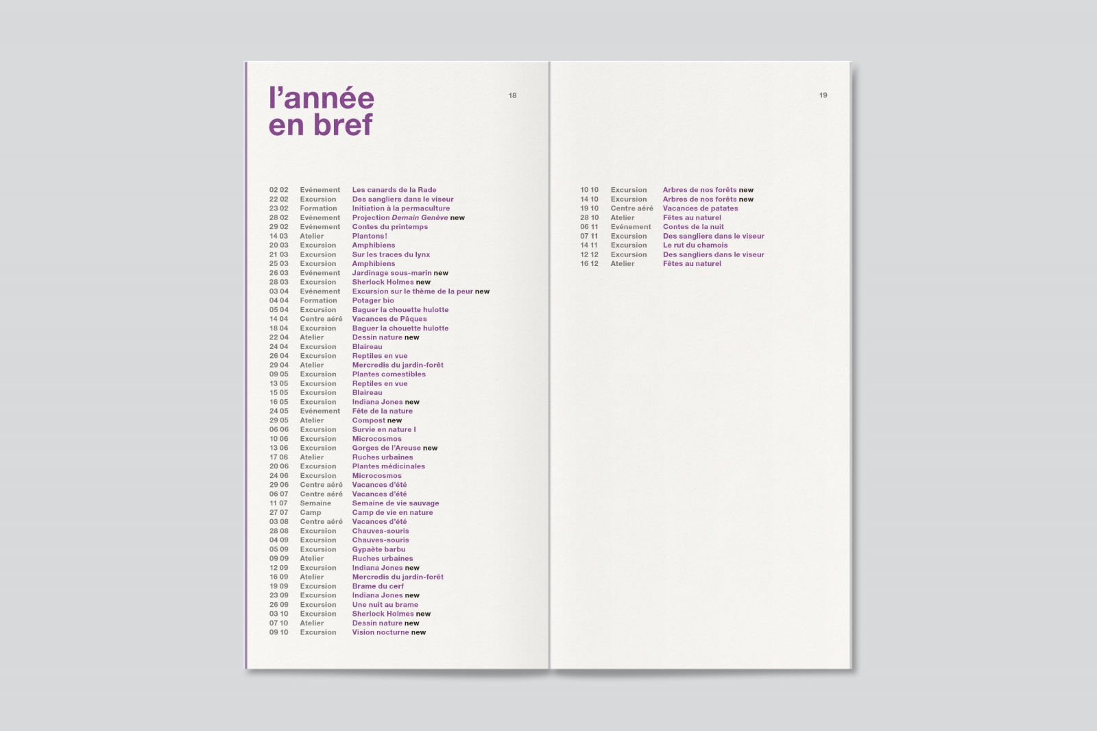 Association La Libellule - Programme